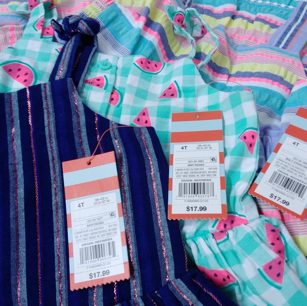 Cat & Jack 3 summer dresses in size 4T and 2T